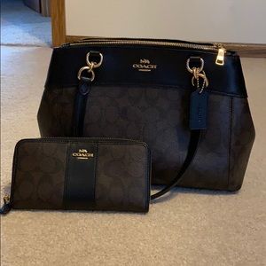 Coach bag and matching wallet